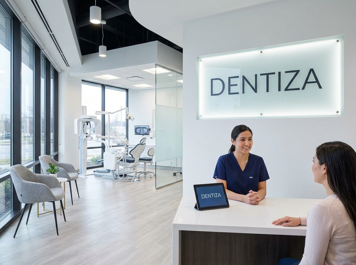 Dental professional reviewing patient data and marketing analytics